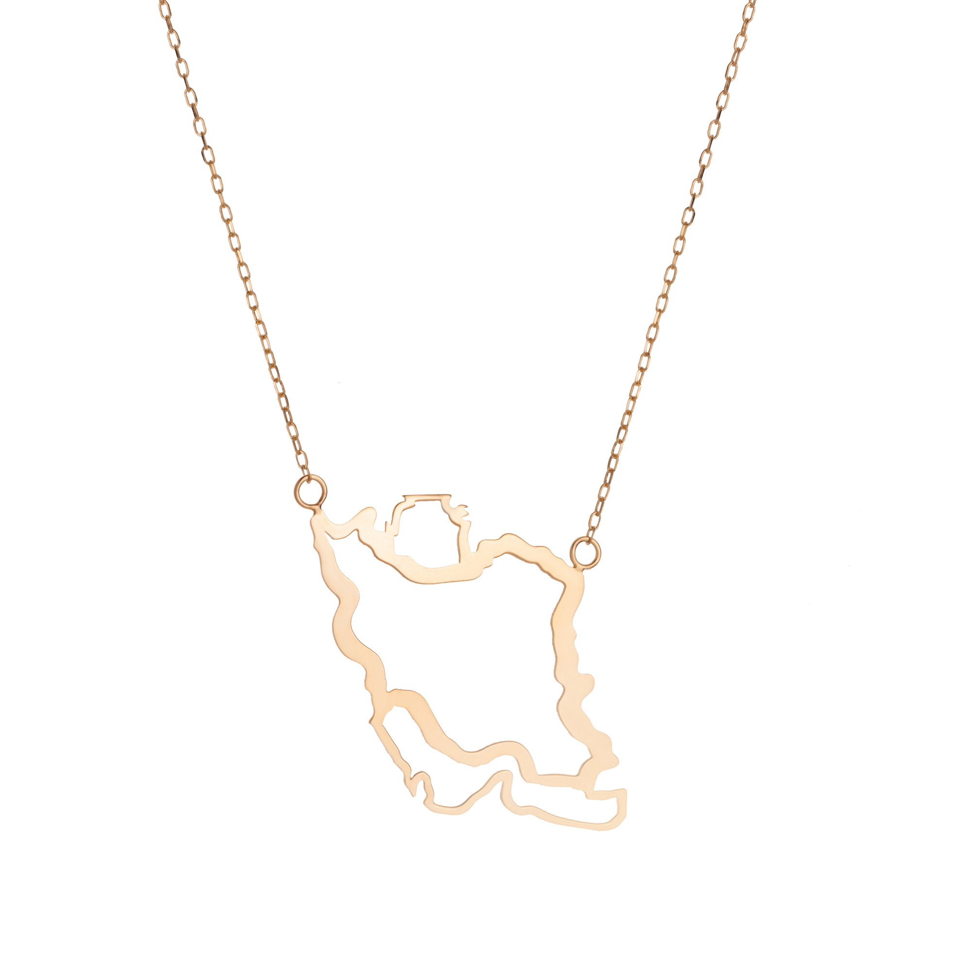 گردنبند طلا 18 عیار زنانه گالری شیدا مجد مدل نقشه ایران