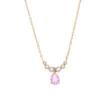 گردنبند طلا 18 عیار زنانه گالری شیدا مجد مدل ارمغان رز کوارتز