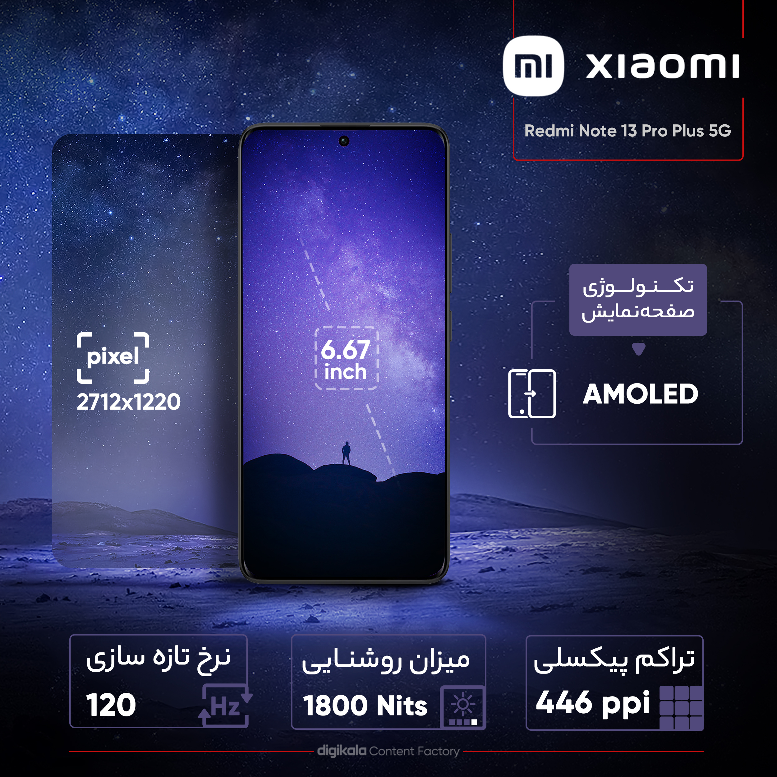گوشی موبایل شیائومی مدل Redmi Note 13 Pro Plus 5G دو سیم کارت ظرفیت 512 گیگابایت و رم 16 گیگابایت - پک چین