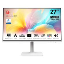 مانیتور 27 اینچ ام اس آی مدل MD2712PW، رزولوشن FullHD، پنل IPS، نرخ بروزرسانی 100 هرتز، با نسبت تصویر 16:9، دارای اسپیکر داخلی، دارای پورت HDMI و USB-C و خروجی هدفون