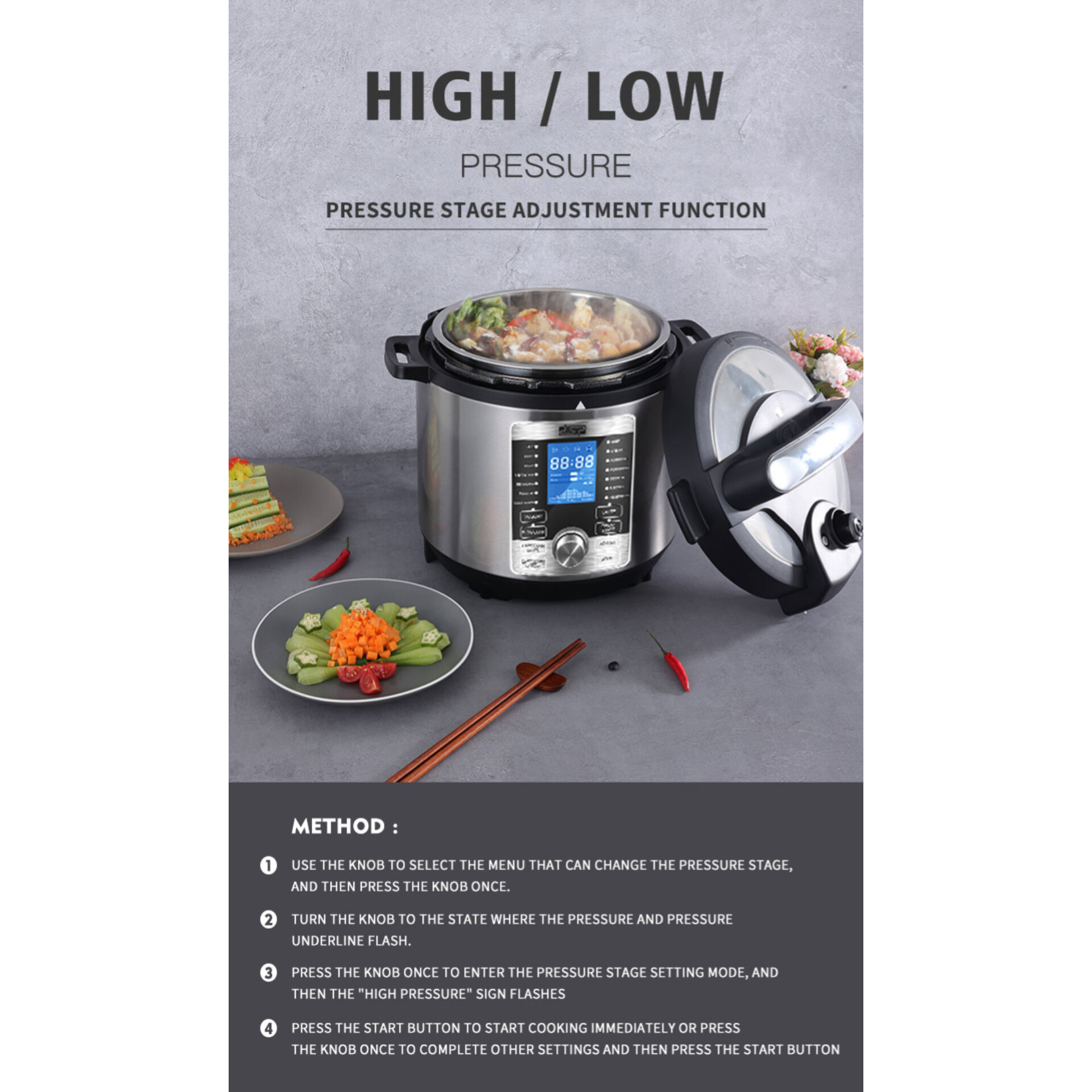 زودپز برقی 6 لیتری دی اس پی مدل KB5008