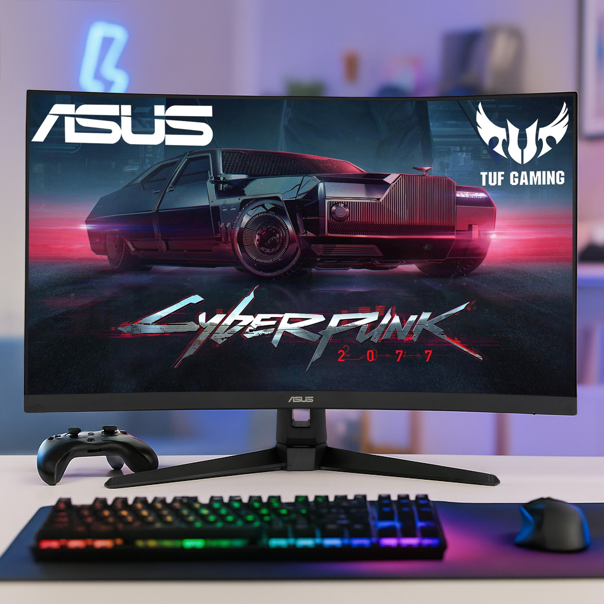 مانیتور خمیده گیمینگ 31.5 اینچ ایسوس مدل TUF GAMING VG328H1B