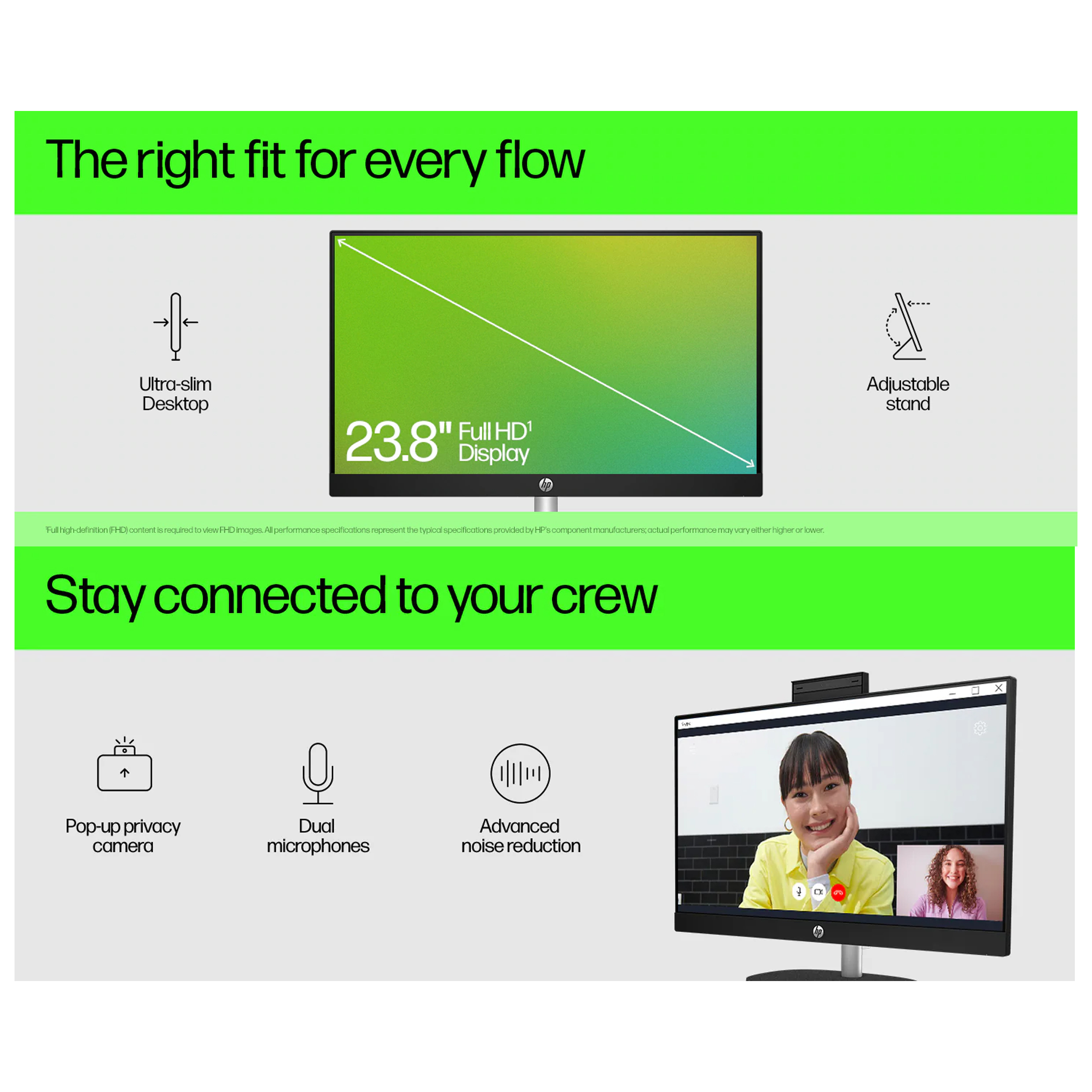 کامپیوتر همه کاره 23.8 اینچ اچ پی مدل 24 CR0129nh-i7 1355U 32GB 1SSD Iris