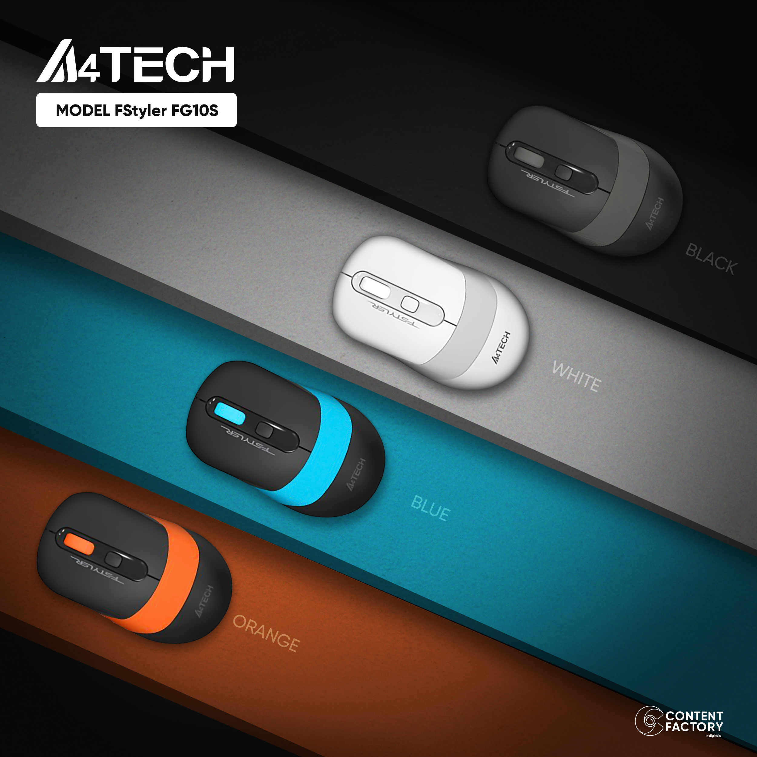 ماوس بی سیم ای فورتک مدل FStyler FG10S