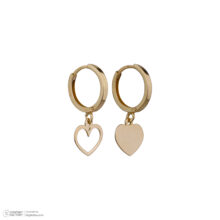 گوشواره طلا 18 عیار زنانه گالری شیدا مجد مدل قلب پر و خالی