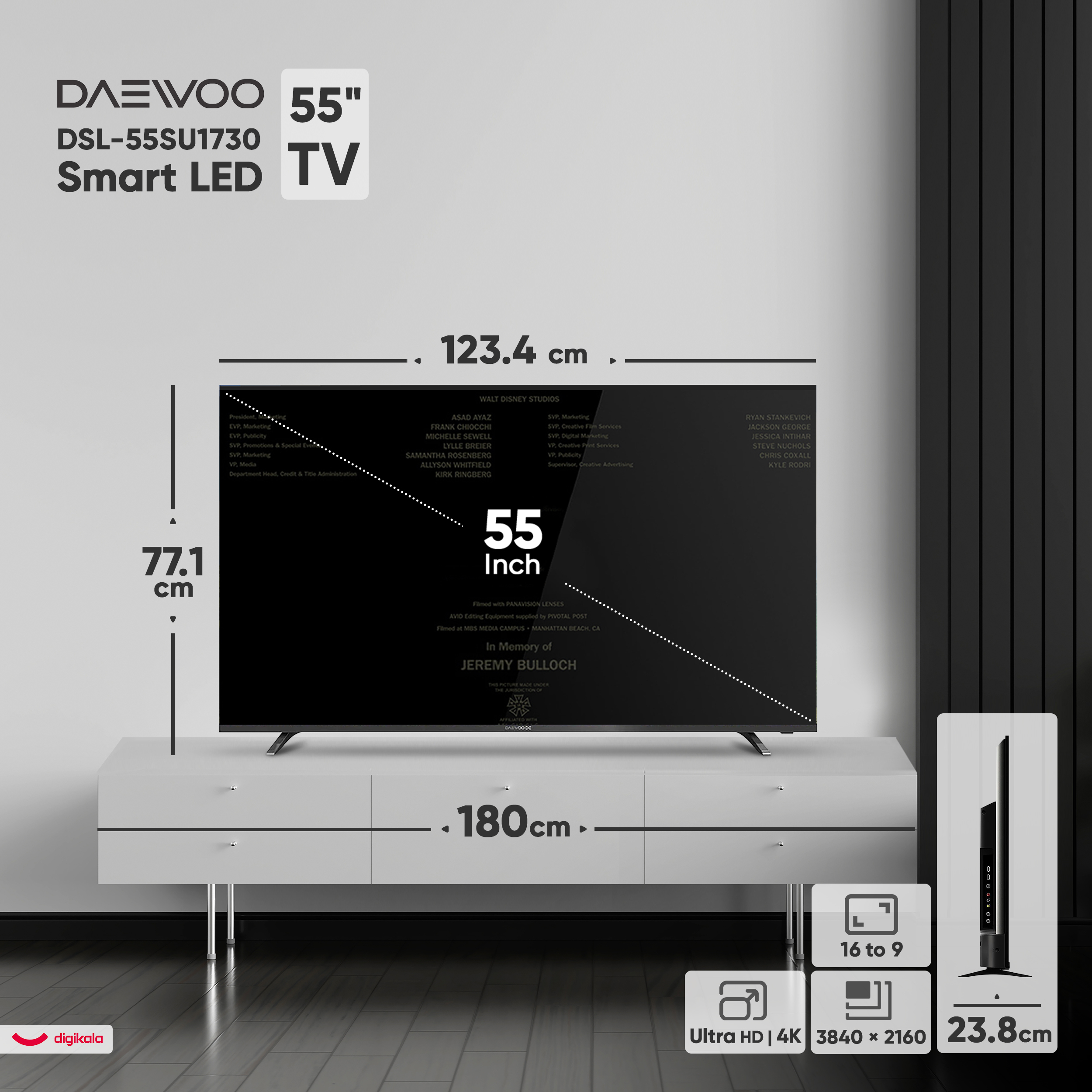 تلویزیون ال ای دی هوشمند دوو مدل DSL-55SU1730 سایز 55 اینچ