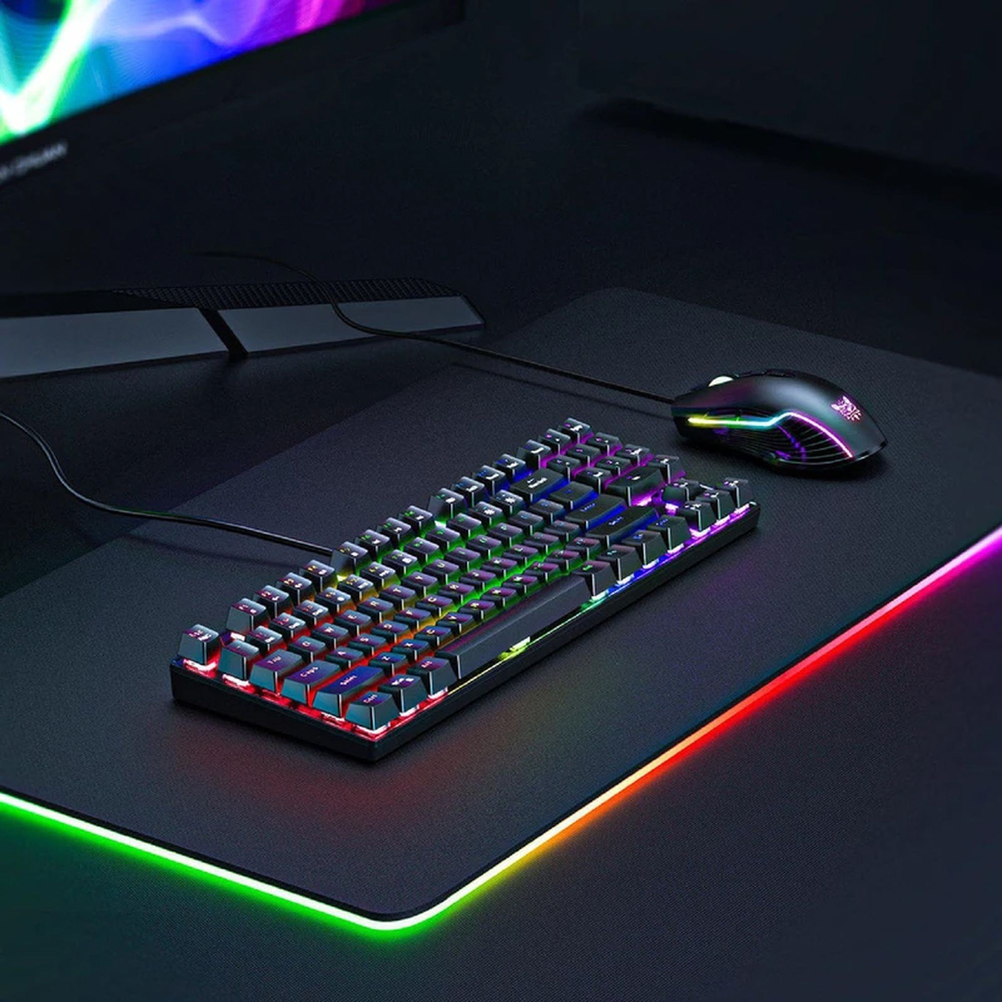 کیبورد و ماوس گیمینگ اونیکوما مدل G26+CW905 Tenkeyless LED RGB