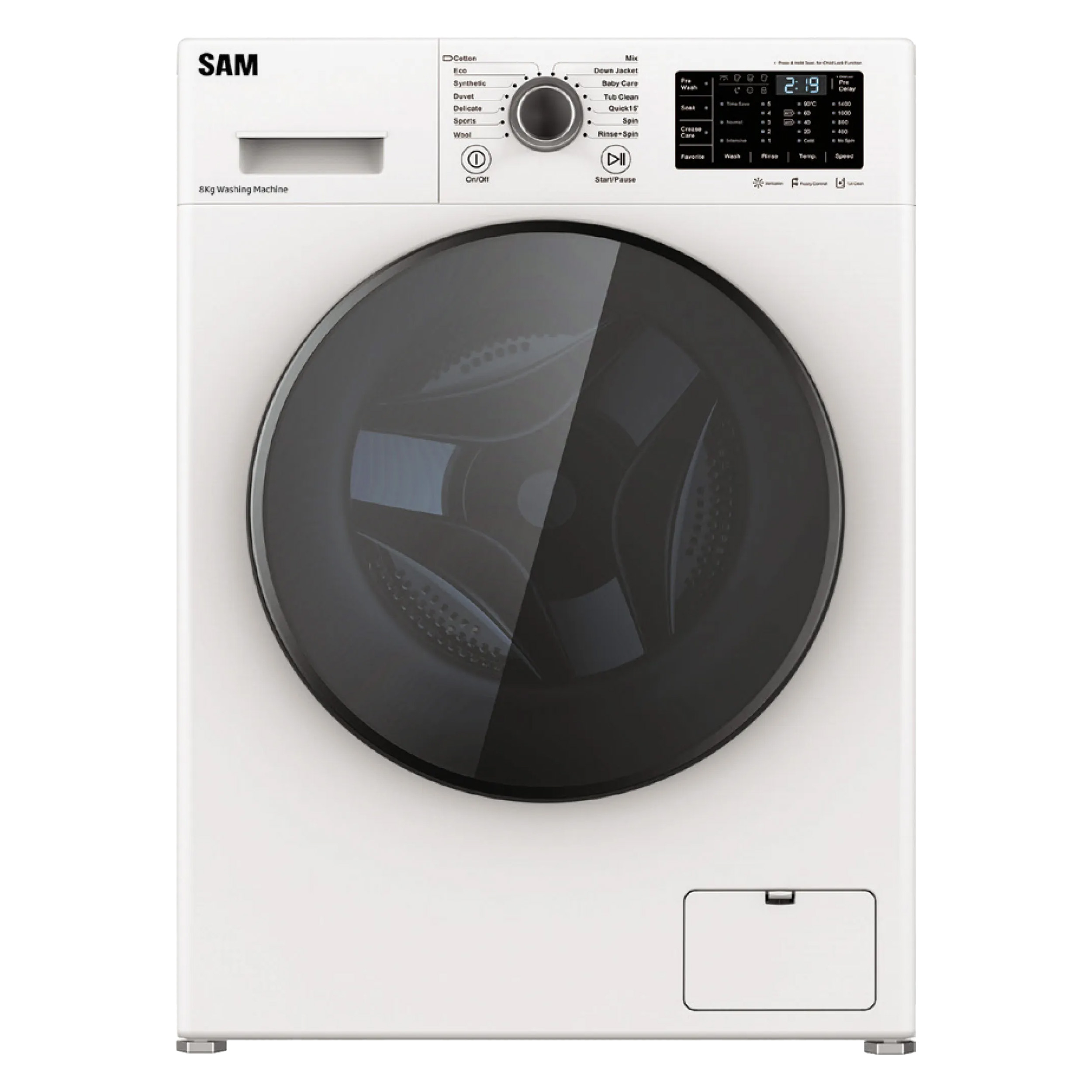 ماشین لباسشویی 9 کیلوگرم اتوماتیک سام مدل BL-P1465/W