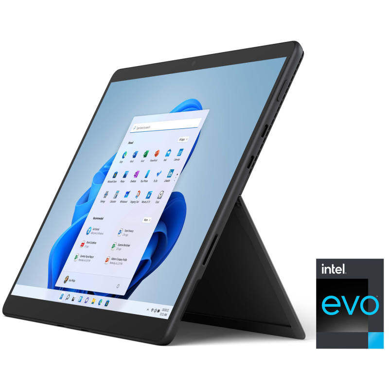 تبلت مایکروسافت مدل Microsoft Surface Pro 8 ظرفیت 128 گیگابایت به همراه کیبورد Black Type Cover Pro X