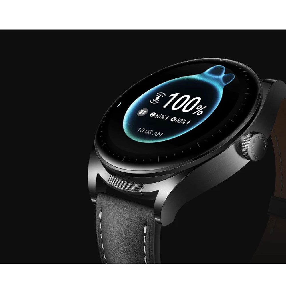 ساعت هوشمند هواوی مدل WATCH Buds شمارش ضربان قلب، پایش وضعیت خواب، دارای هدفون داخلی با بند چرمی