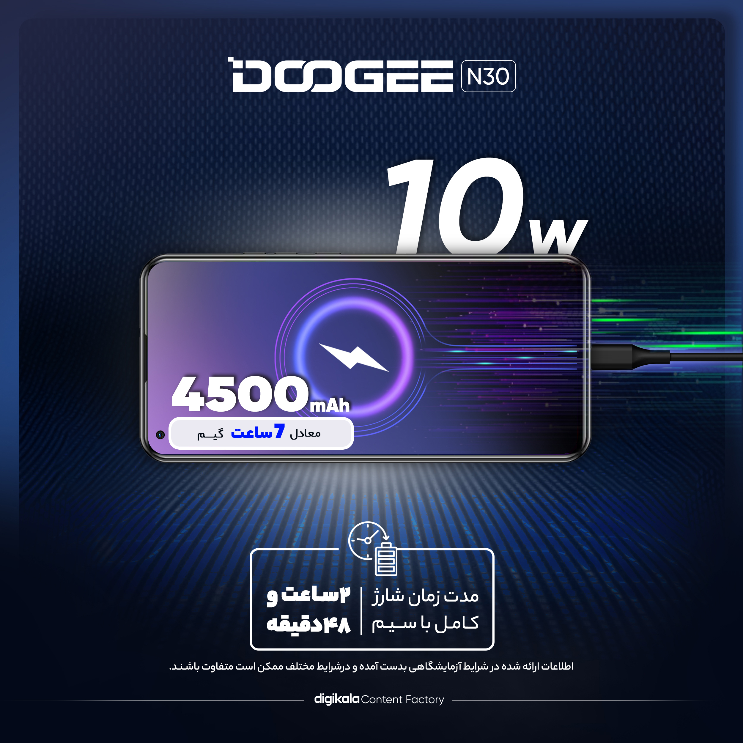 گوشی موبایل دوجی مدل N30 دو سیم‌ کارت ظرفیت 128 گیگابایت و رم 4 گیگابایت