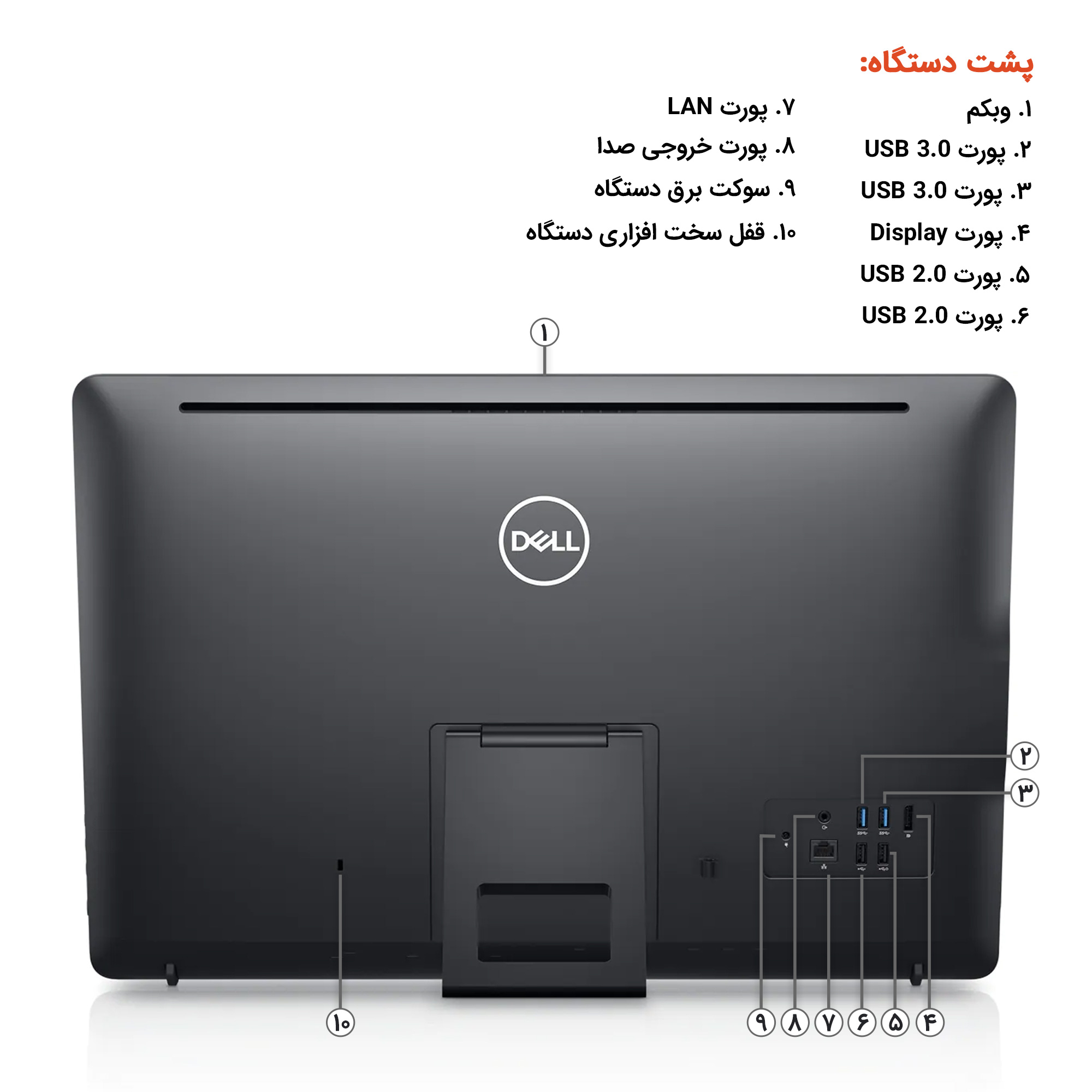 کامپیوتر همه کاره 23.8 اینچی دل مدل A-5470-Celeron J4105-4GB DDR4-16GB SSD
