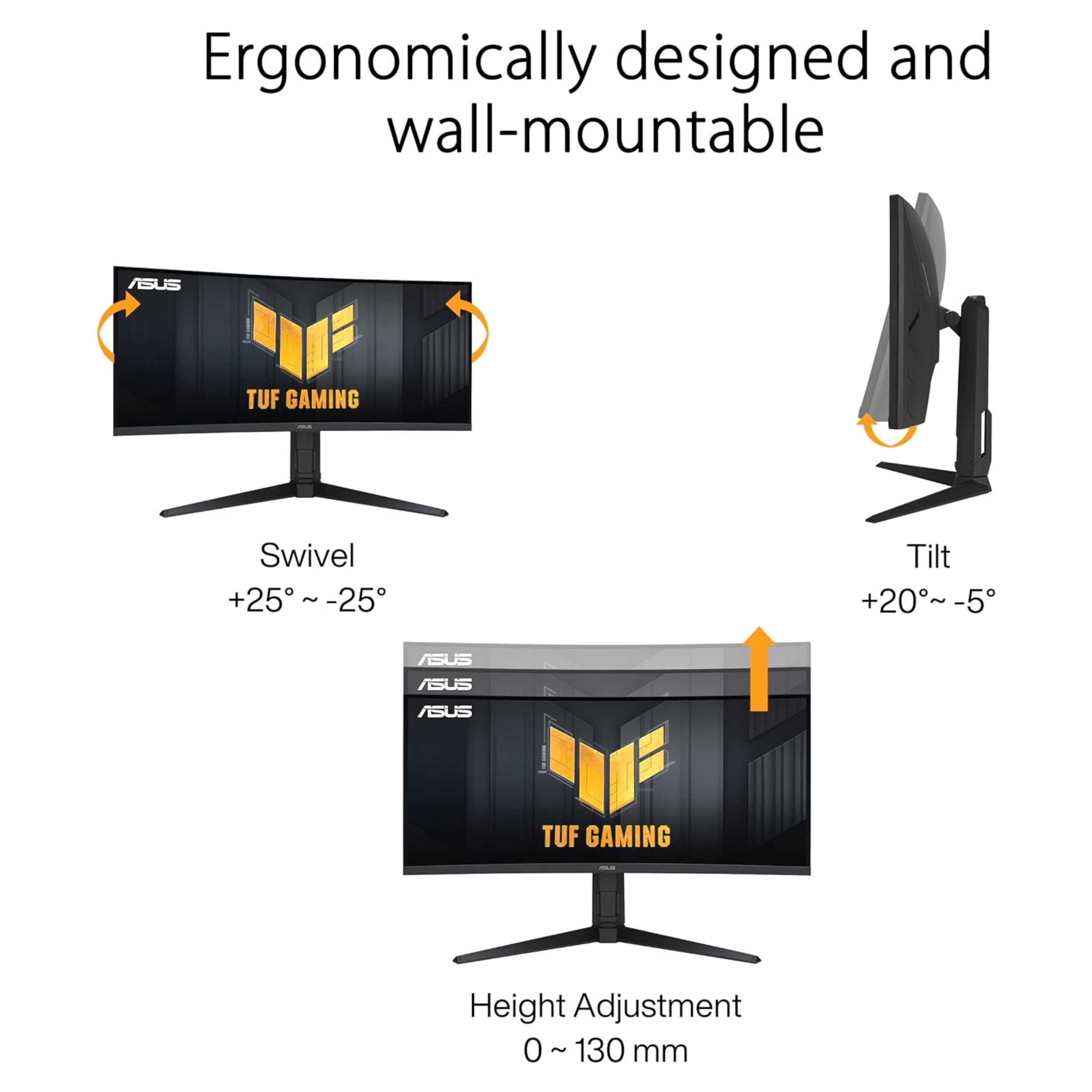 مانیتور خمیده گیمینگ 34 اینچ ایسوس مدل TUF Gaming VG34VQL3A