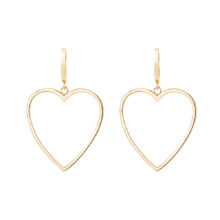 گوشواره طلا 18 عیار زنانه گالری شیدا مجد مدل هوک قلب بزرگ