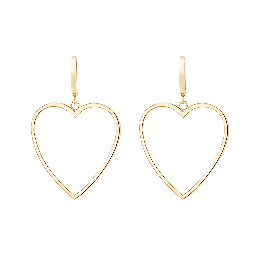 گوشواره طلا 18 عیار زنانه گالری شیدا مجد مدل هوک قلب بزرگ