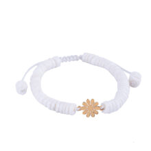 دستبند طلا 18 عیار زنانه گالری شیدا مجد مدل گل بابونه و صدف