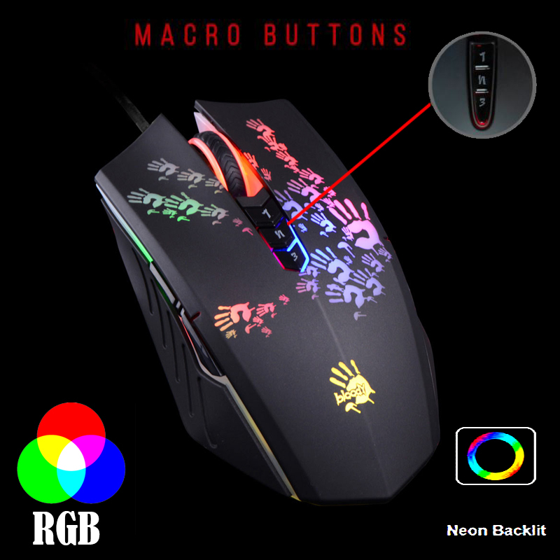 ماوس مخصوص بازی بلادی مدل A_6O_NEON_RGB