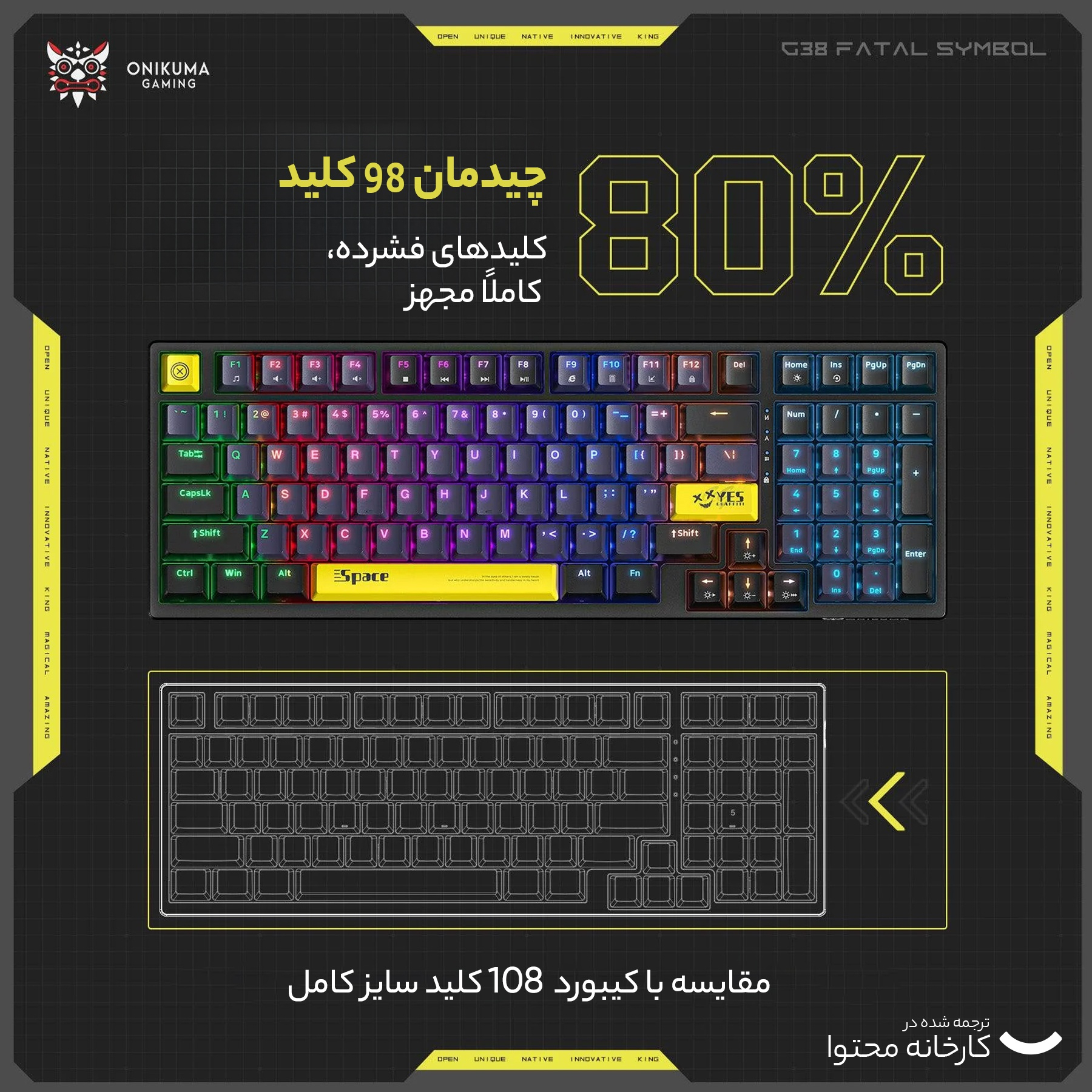 کیبورد گیمینگ اونیکوما مدل G38