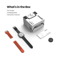 ساعت هوشمند 43 میلی متری امیزفیت مدل Active 2 Square با بند چرمی