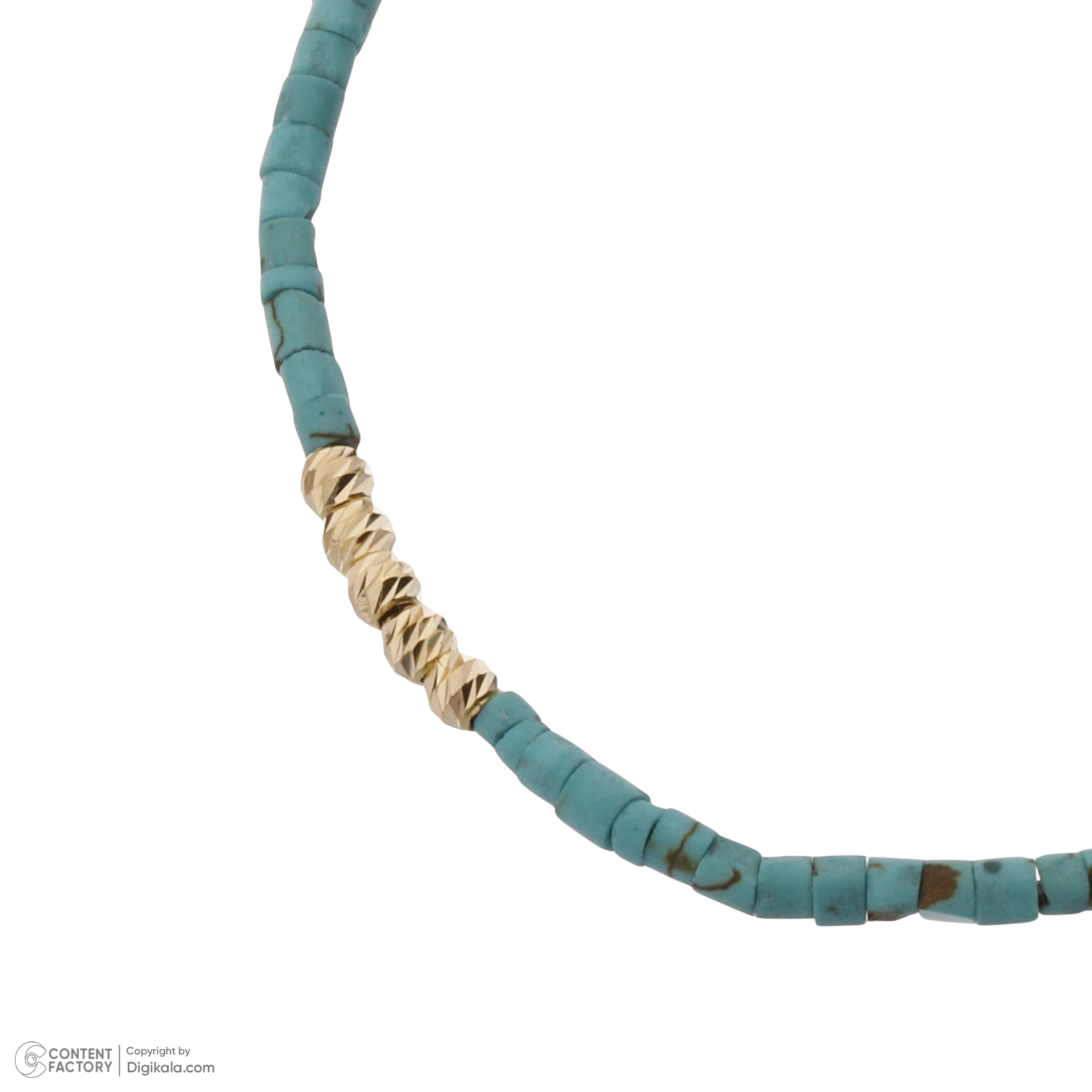 دستبند طلا 18 عیار زنانه گالری شیدا مجد مدل 5 البرنارد فیروزه پررنگ