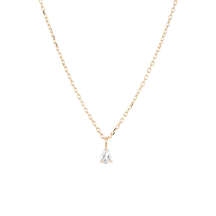 گردنبند طلا 18 عیار زنانه گالری شیدا مجد مدل اشک زیرکن ریز