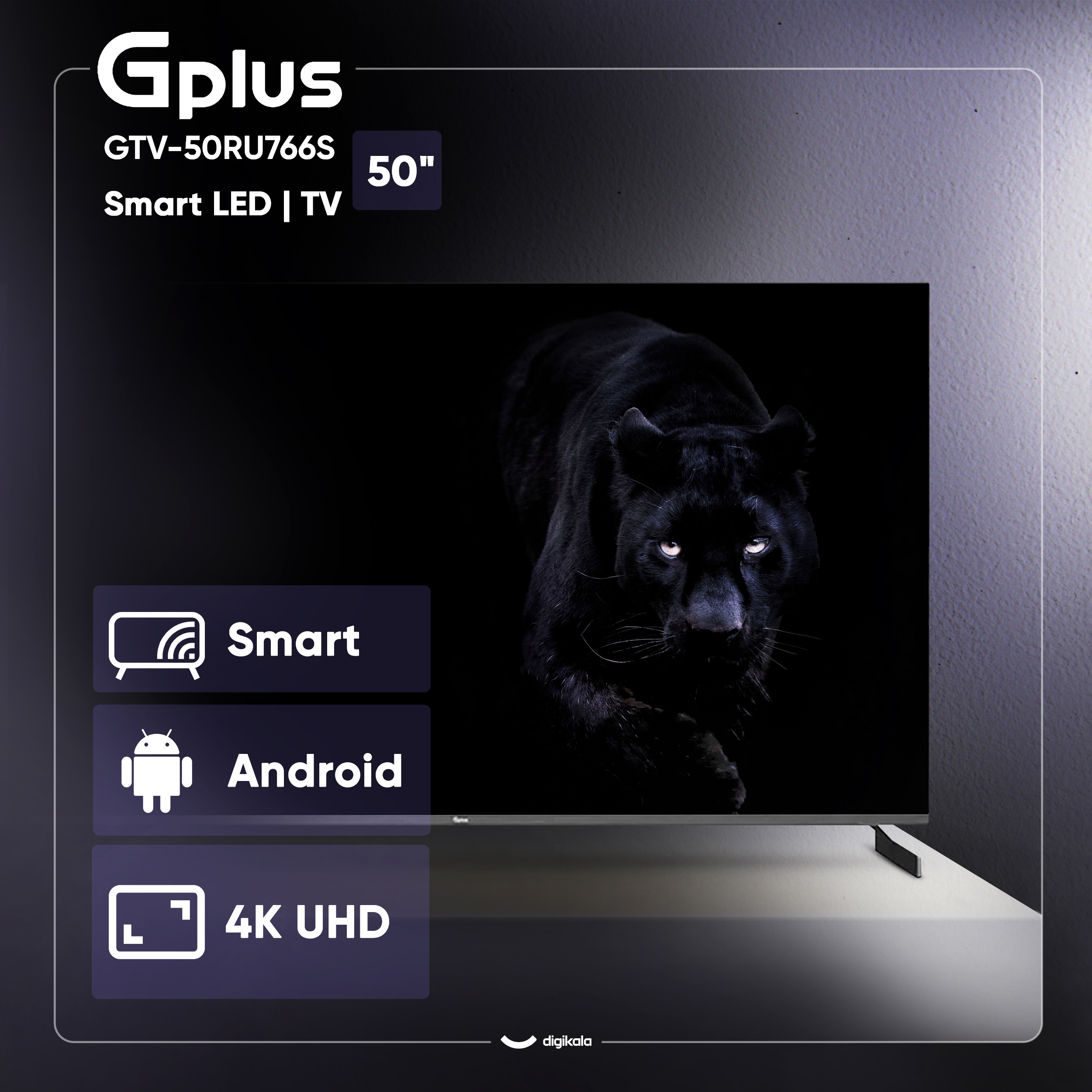 تلویزیون ال ای دی هوشمند جی پلاس مدل GTV-50RU766S سایز 50 اینچ