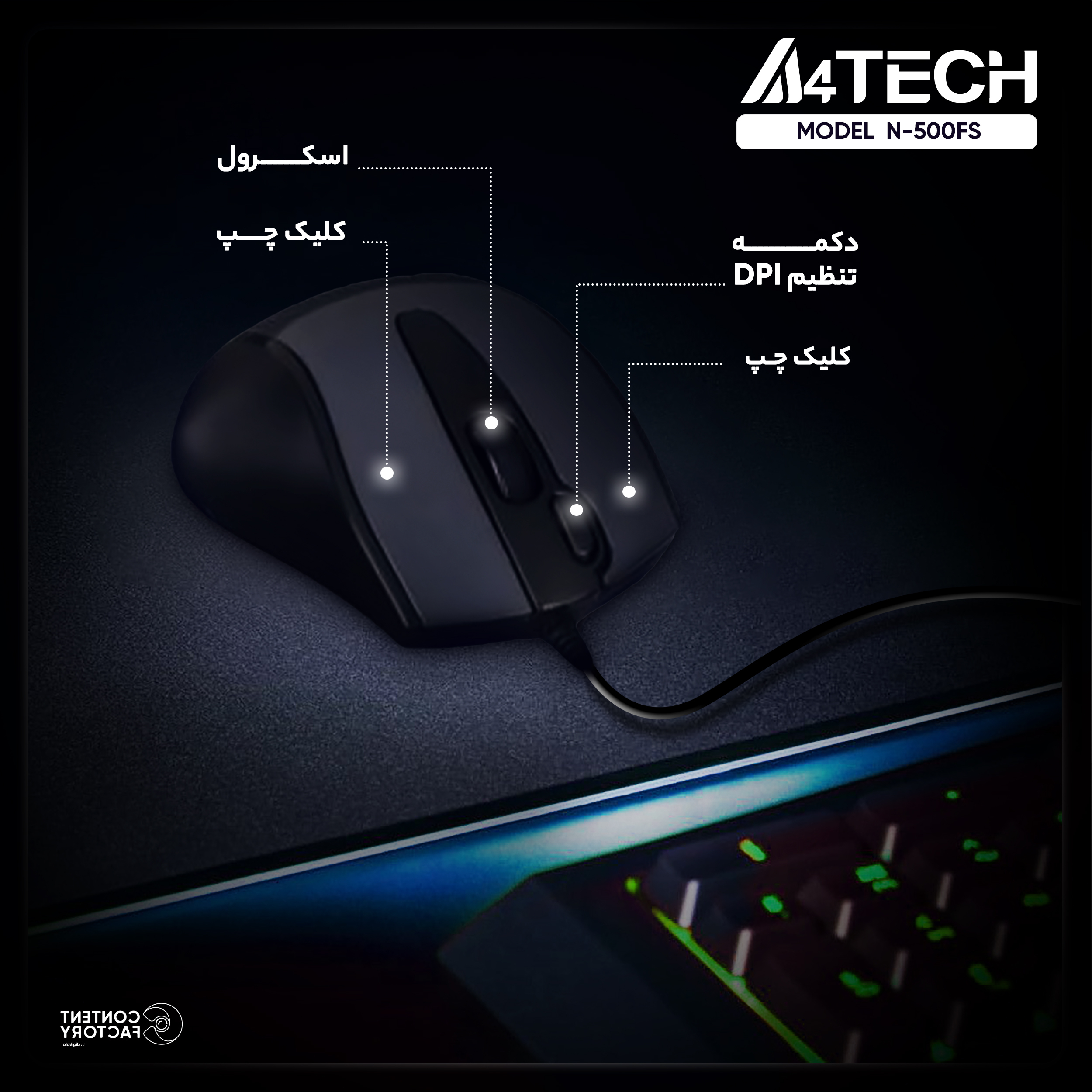 ماوس ای فورتک مدل N-500FS