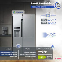 یخچال فریزر ساید بای ساید 27 فوت اسنوا مدل S1Di-S110-W