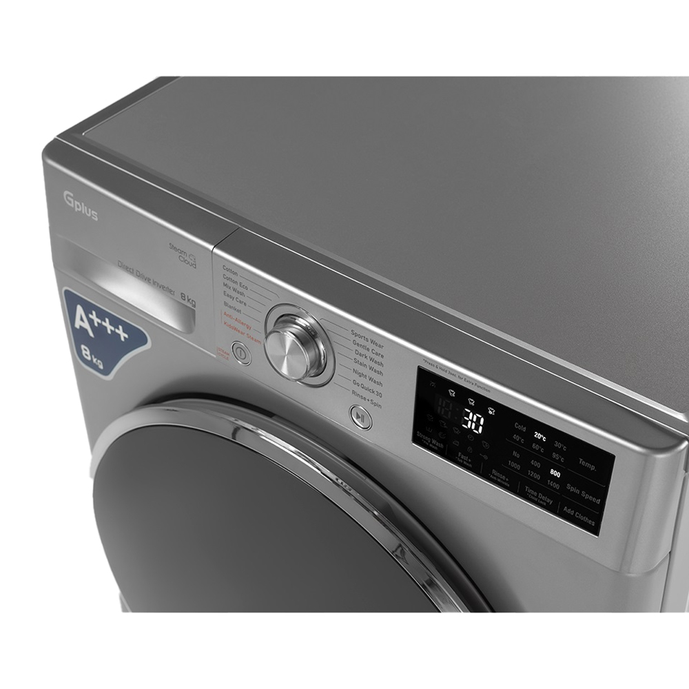 ماشین لباسشویی اتوماتیک جی پلاس مدل GWM-P88S ظرفیت 8 کیلوگرم