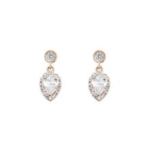 گوشواره طلا 18 عیار زنانه گالری شیدا مجد مدل تک نگین و اشک نگینی زیرکن