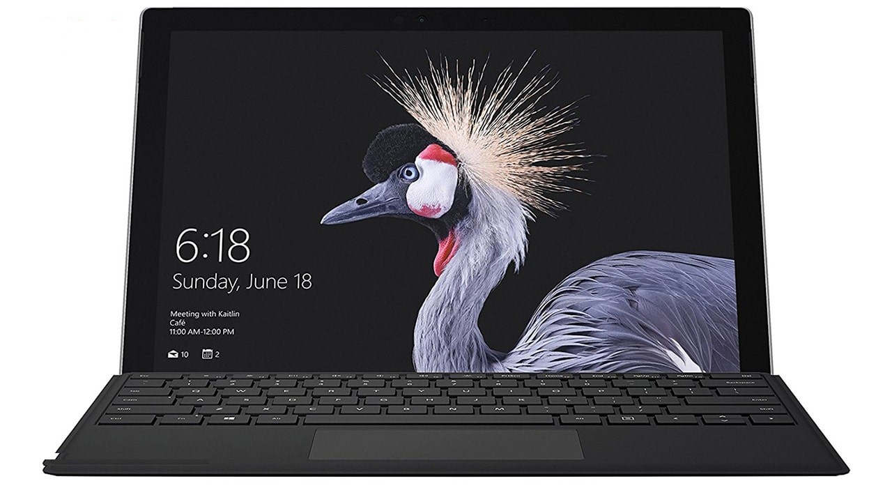 تبلت مایکروسافت سیم کارت خور مدل Surface Pro 2017 - B به همراه کیبورد مشکی مایکروسافت و کیف Golden Guard - ظرفیت 128 گیگابایت