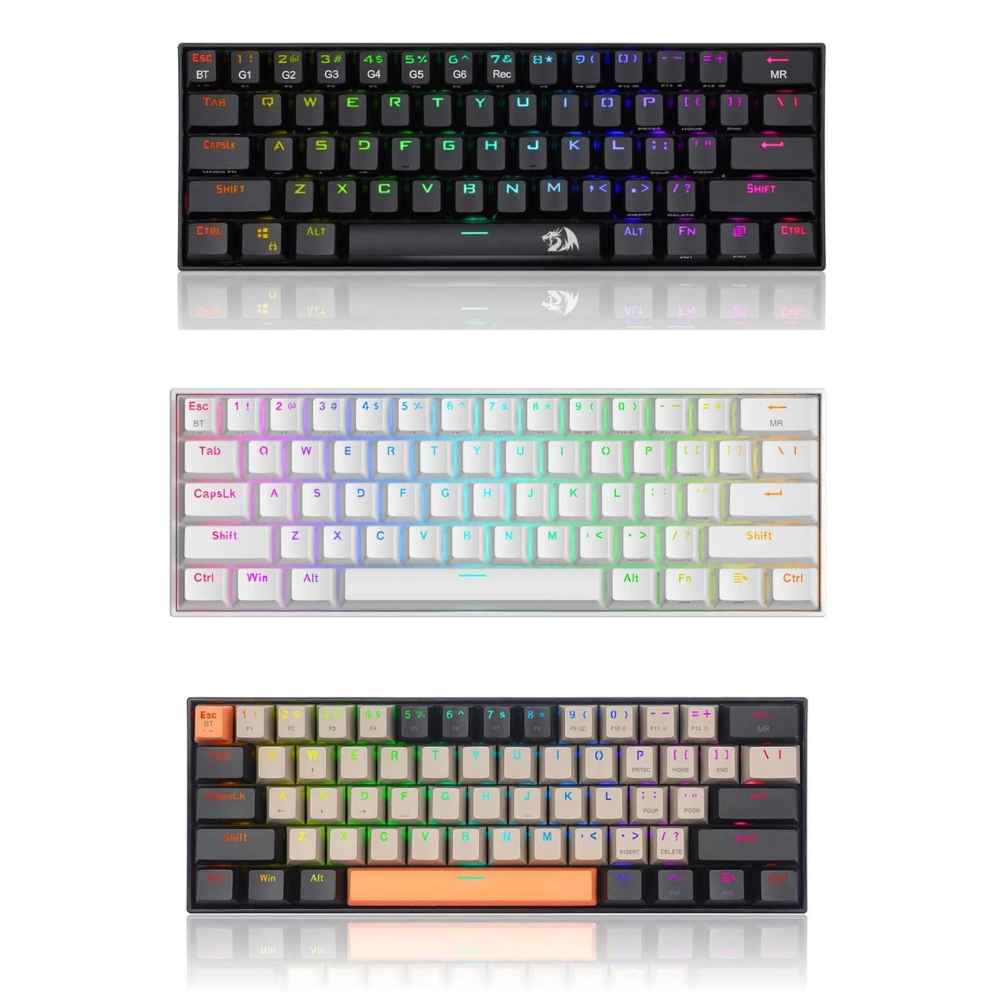 کیبورد گیمینگ ردراگون مدل DRACONIC K530 PRO، سوییچ مکانیکال قهوه‌ای، Tenkeyless، نورپردازی RGB