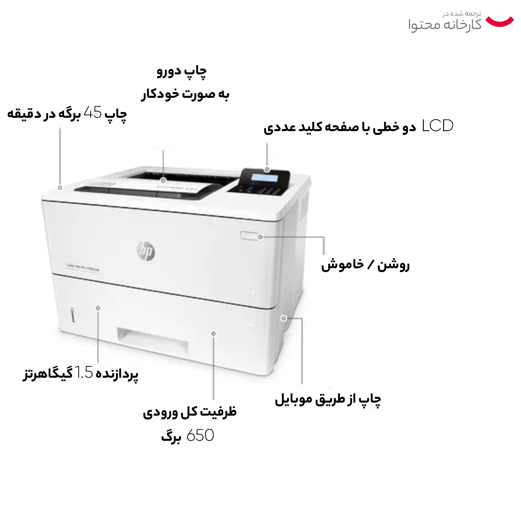 پرینتر لیزری اچ‌ پی مدل LaserJet Pro M501dn