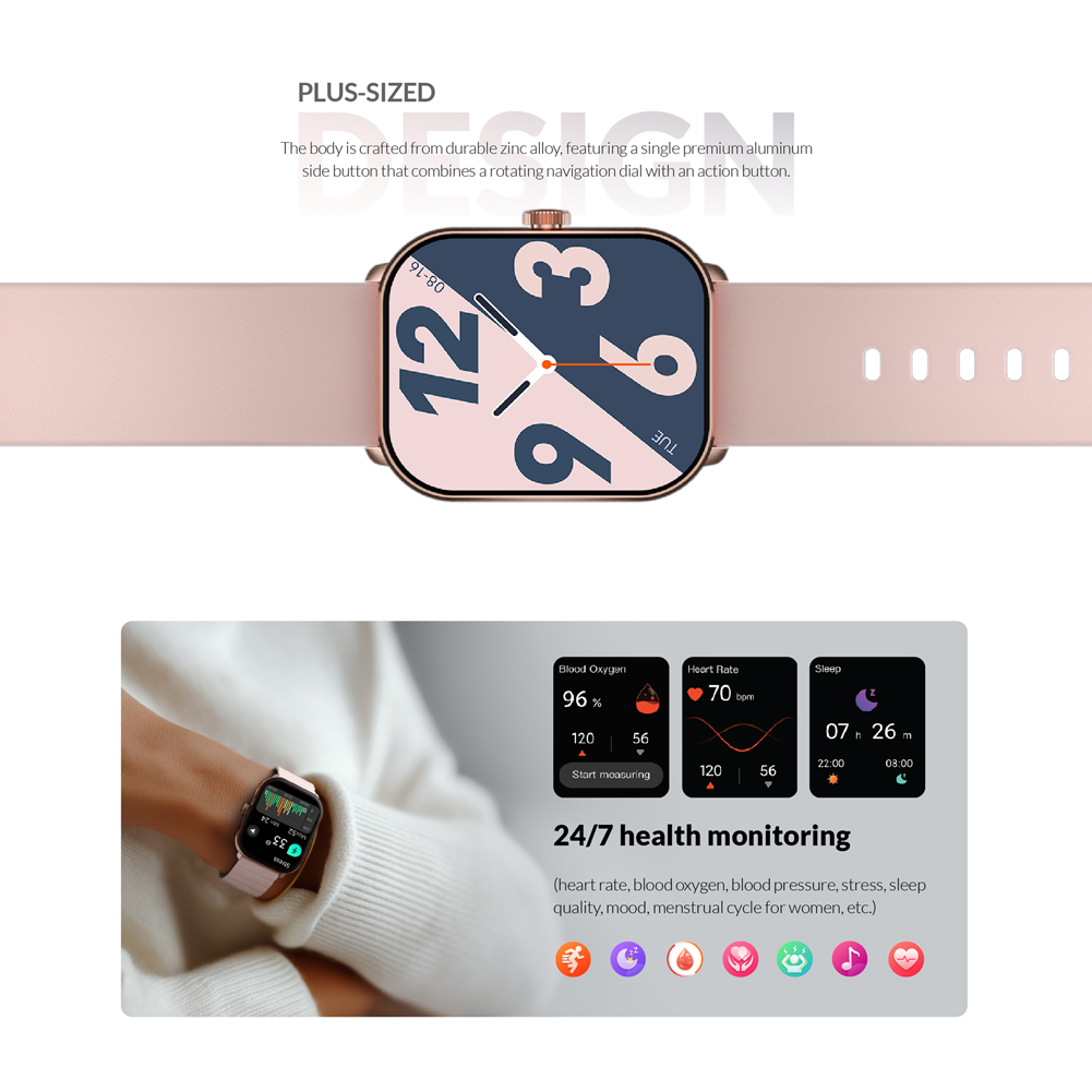 ساعت هوشمند 46 میلی متری گلوریمی مدل GC Plus با بند سلیکیونی و مغناطیسی