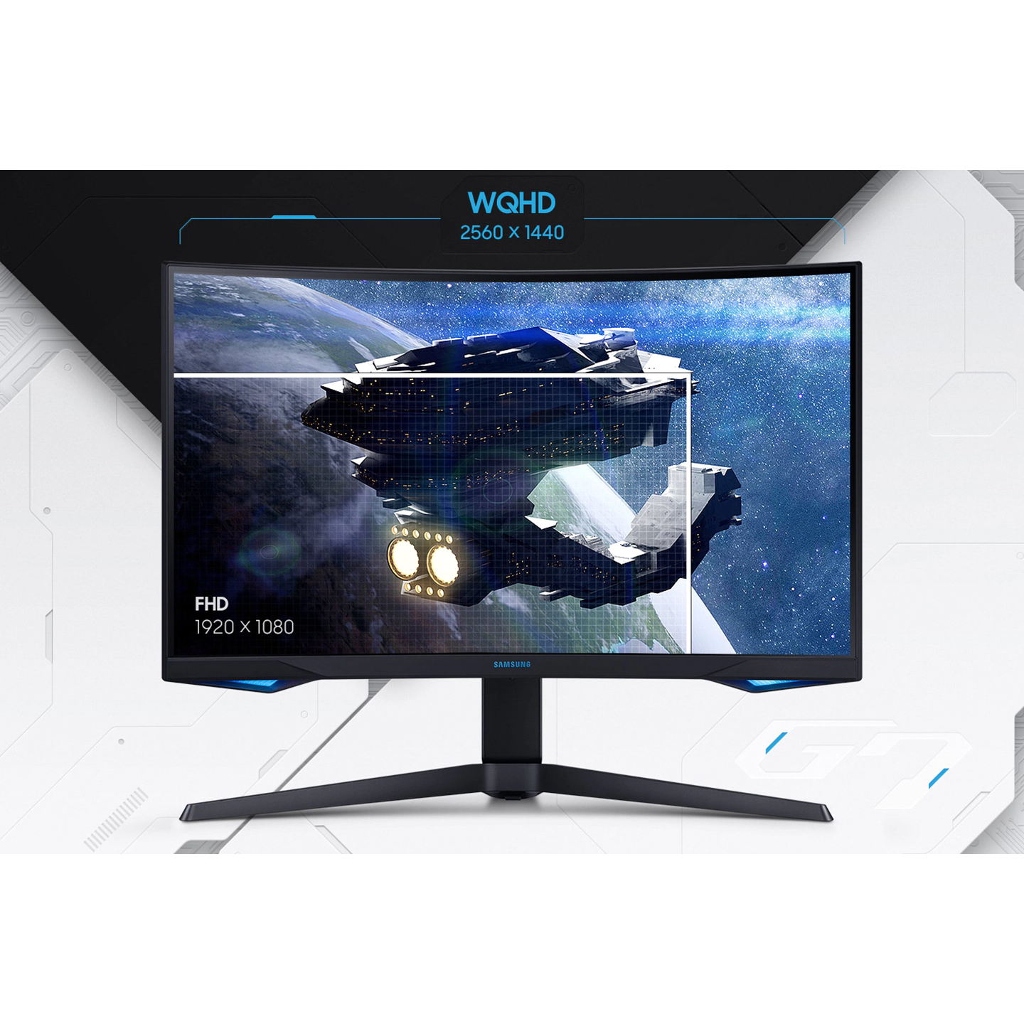 مانیتور سامسونگ مدل Odyssey G7 WQHD LC32G75TQSMXUE سایز 32 اینچ