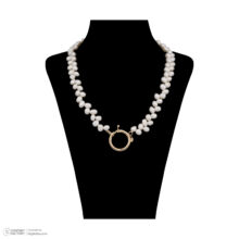 گردنبند طلا 18 عیار زنانه گالری شیدا مجد مدل قفل مدبر گندمی