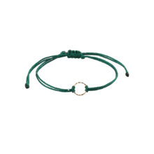 دستبند طلا 18 عیار زنانه گالری شیدا مجد مدل حلقه تراش نخی لمه  رنگ سبز