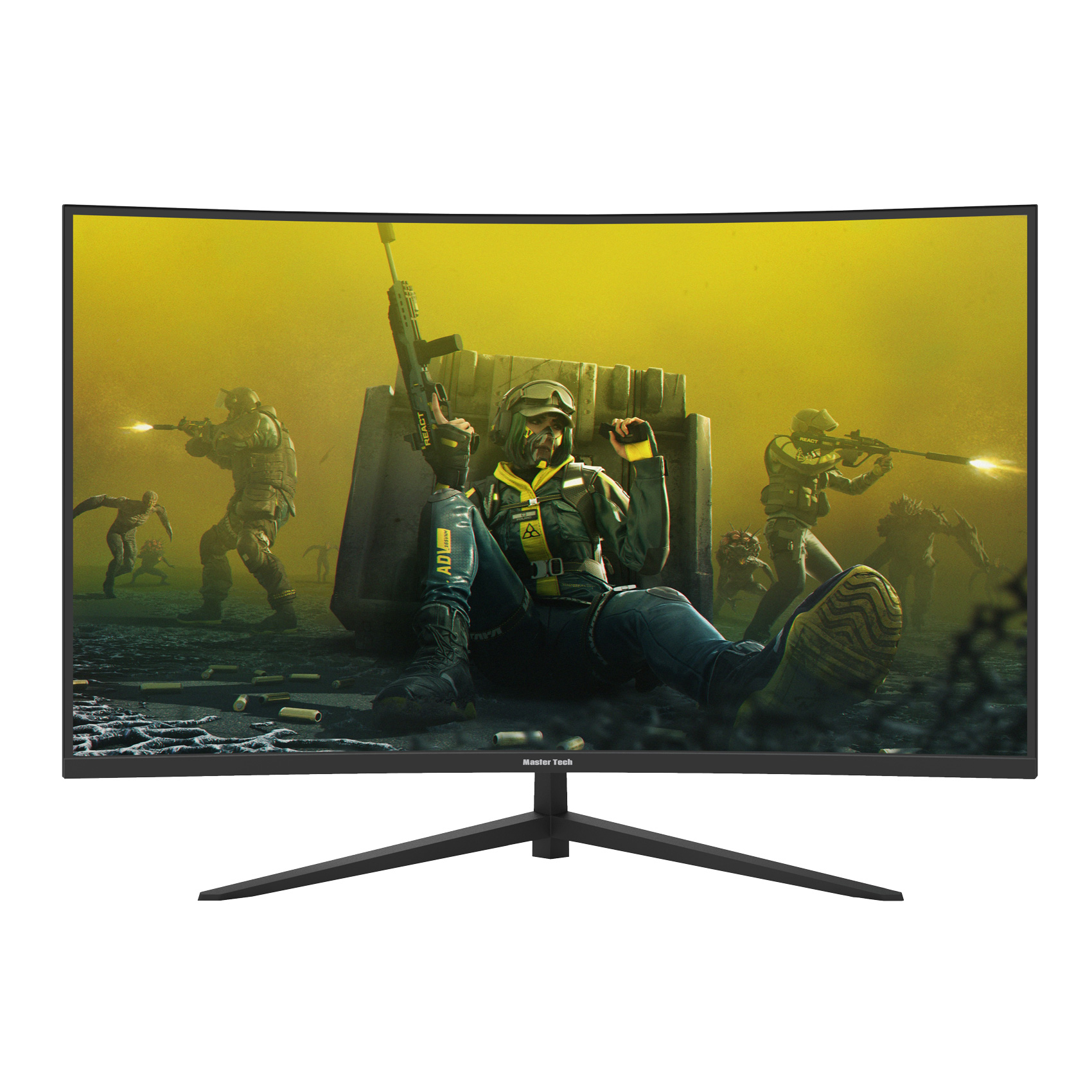 مانیتور گیمینگ 32 اینچ مسترتک مدل GP329BQ ، رزولوشن QHD، پنل VA، نرخ بروزرسانی 144 هرتز، با نسبت تصویر 16:9، دارای اسپیکر داخلی، دارای پورت HDMI و DisplayPort و USB و خروجی هدفون