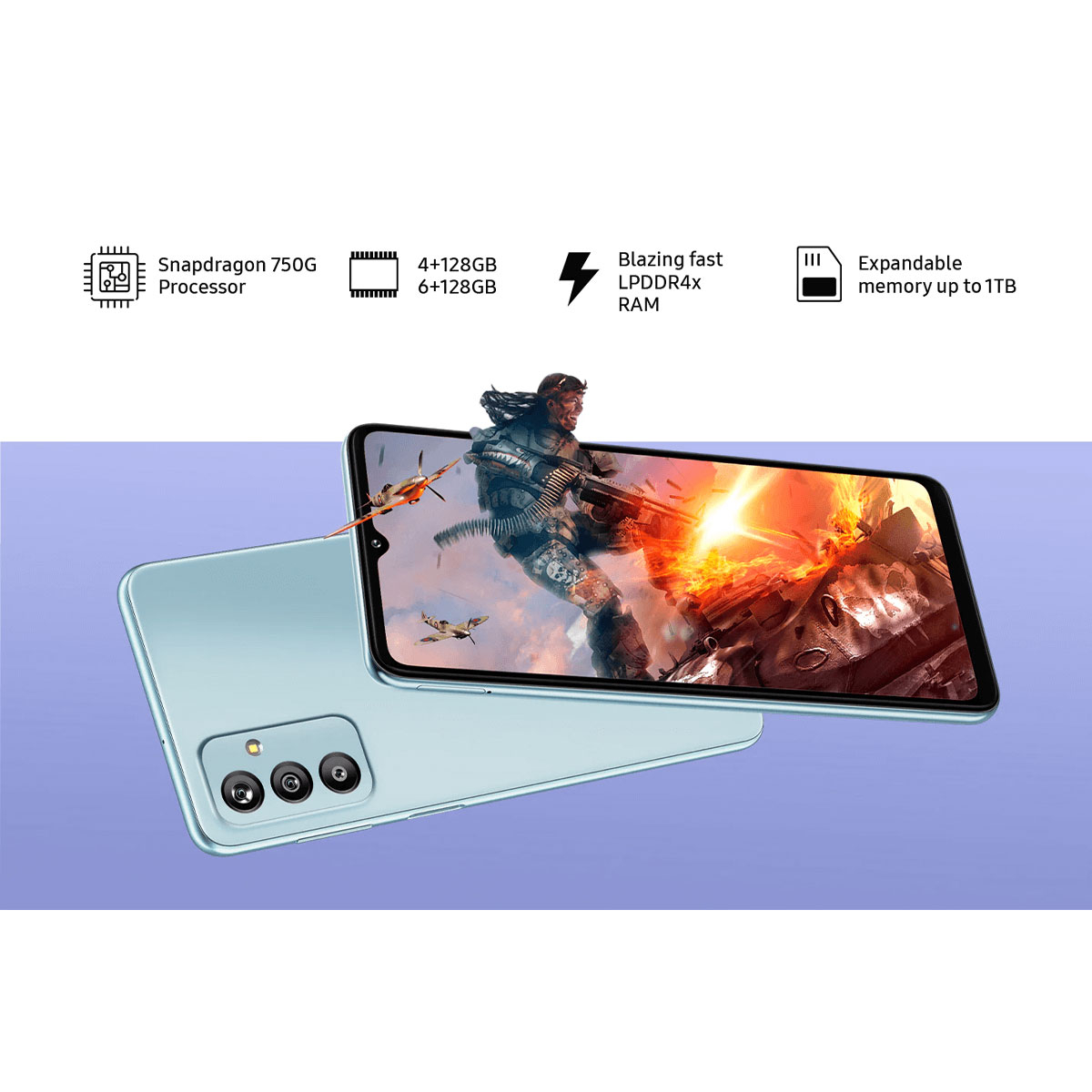 گوشی موبایل سامسونگ مدل Galaxy F23 5G دو سیم کارت ظرفیت 128 گیگابایت و رم 6 گیگابایت - اکتیو