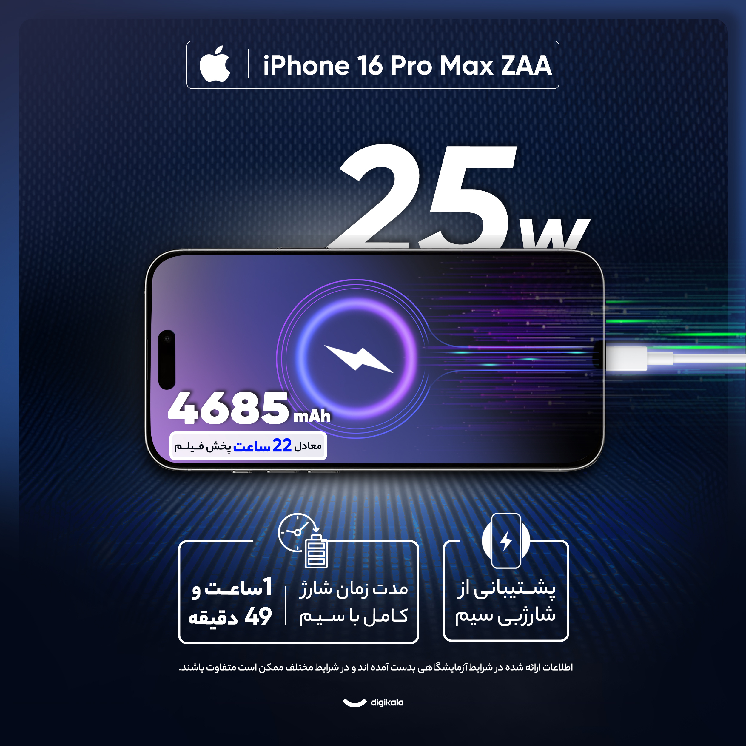 گوشی موبایل اپل مدل iPhone 16 Pro Max ZAA دو سیم کارت ظرفیت 1 ترابایت و رم 8 گیگابایت - رجیستر شده