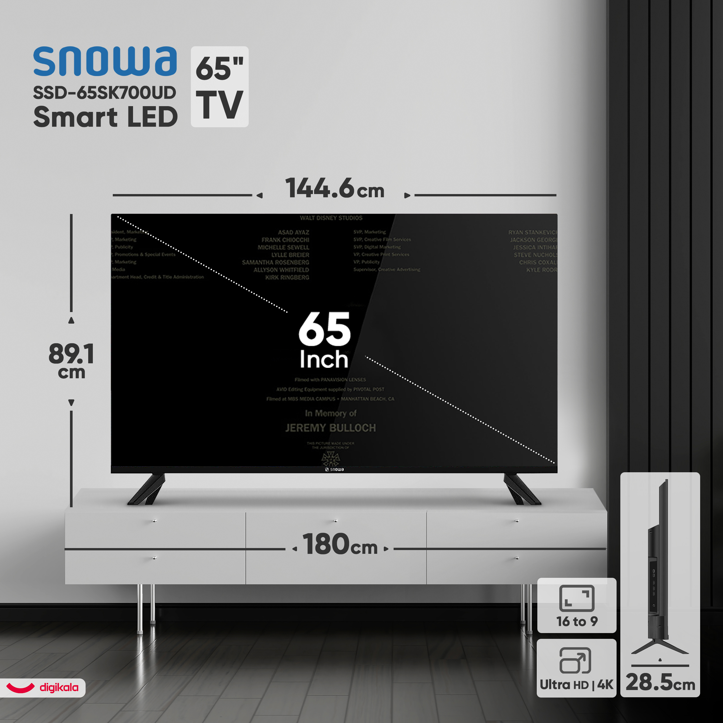 تلویزیون ال ای دی هوشمند اسنوا مدل SSD-65SK700UD سایز 65 اینچ
