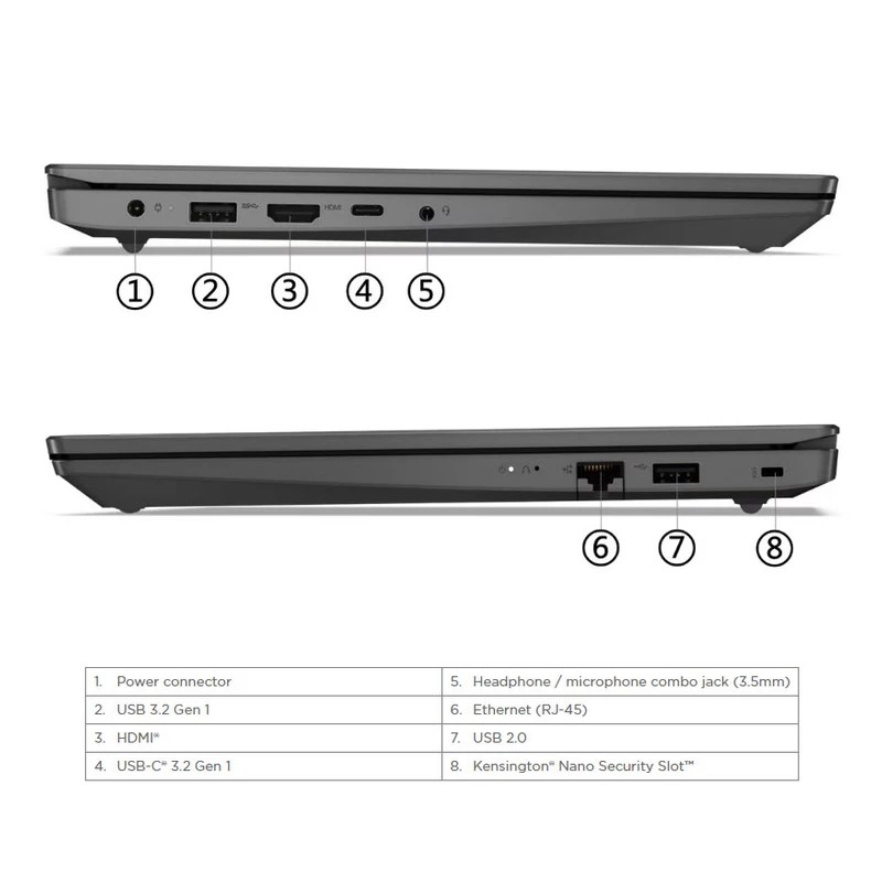 لپ تاپ 15.6 اینچی لنوو مدل V15 G4 IRU-i3 1315U-8GB DDR4-256GB SSD-TN-W