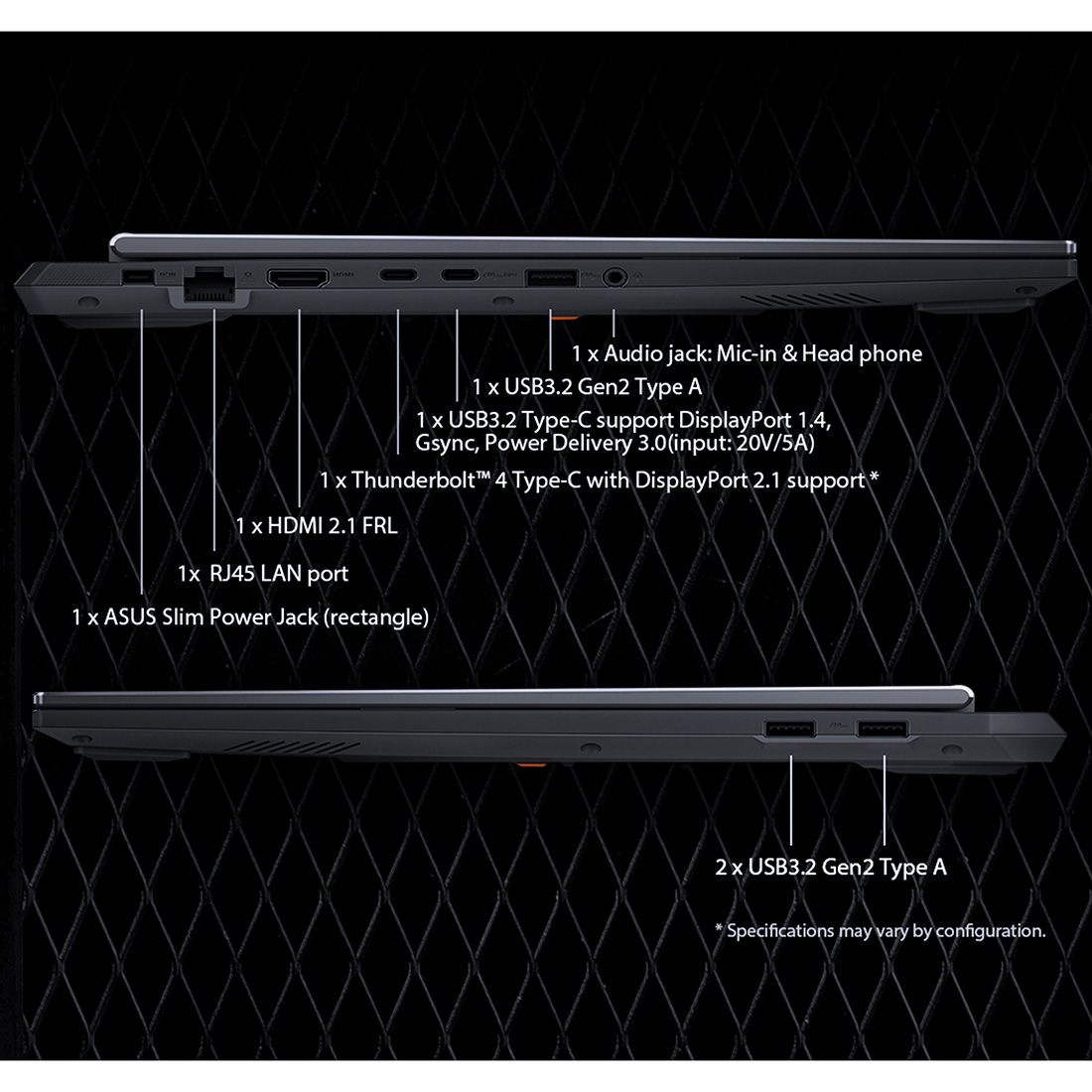 لپ تاپ 16 اینچی ایسوس مدل TUF Gaming F16 FX608JMR-F16I75060-i7 14650HX-32GB DDR5 5600MHz-1TB SSD-RTX5060 8GB-FHD 165Hz-W