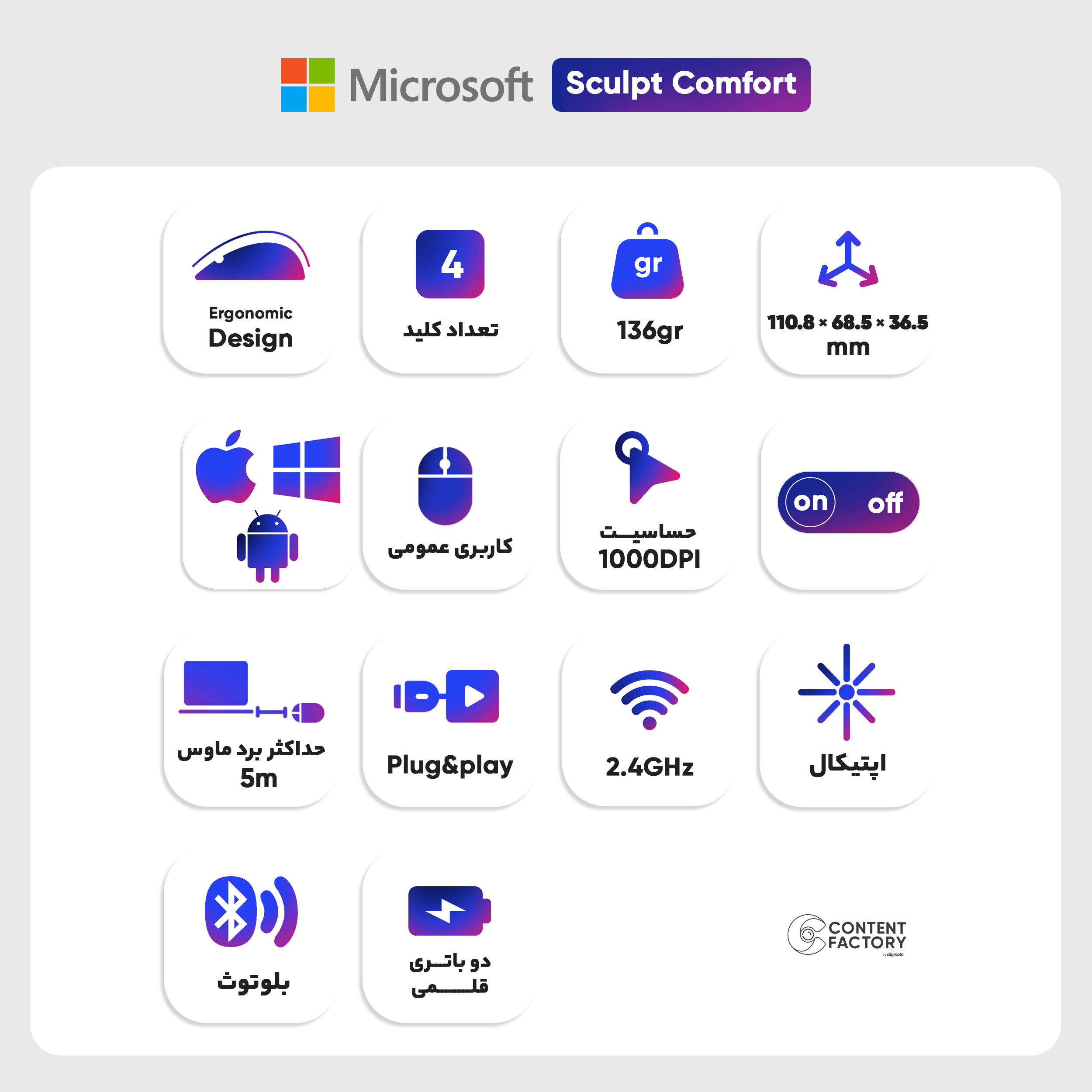 ماوس مایکروسافت مدل Sculpt Comfort