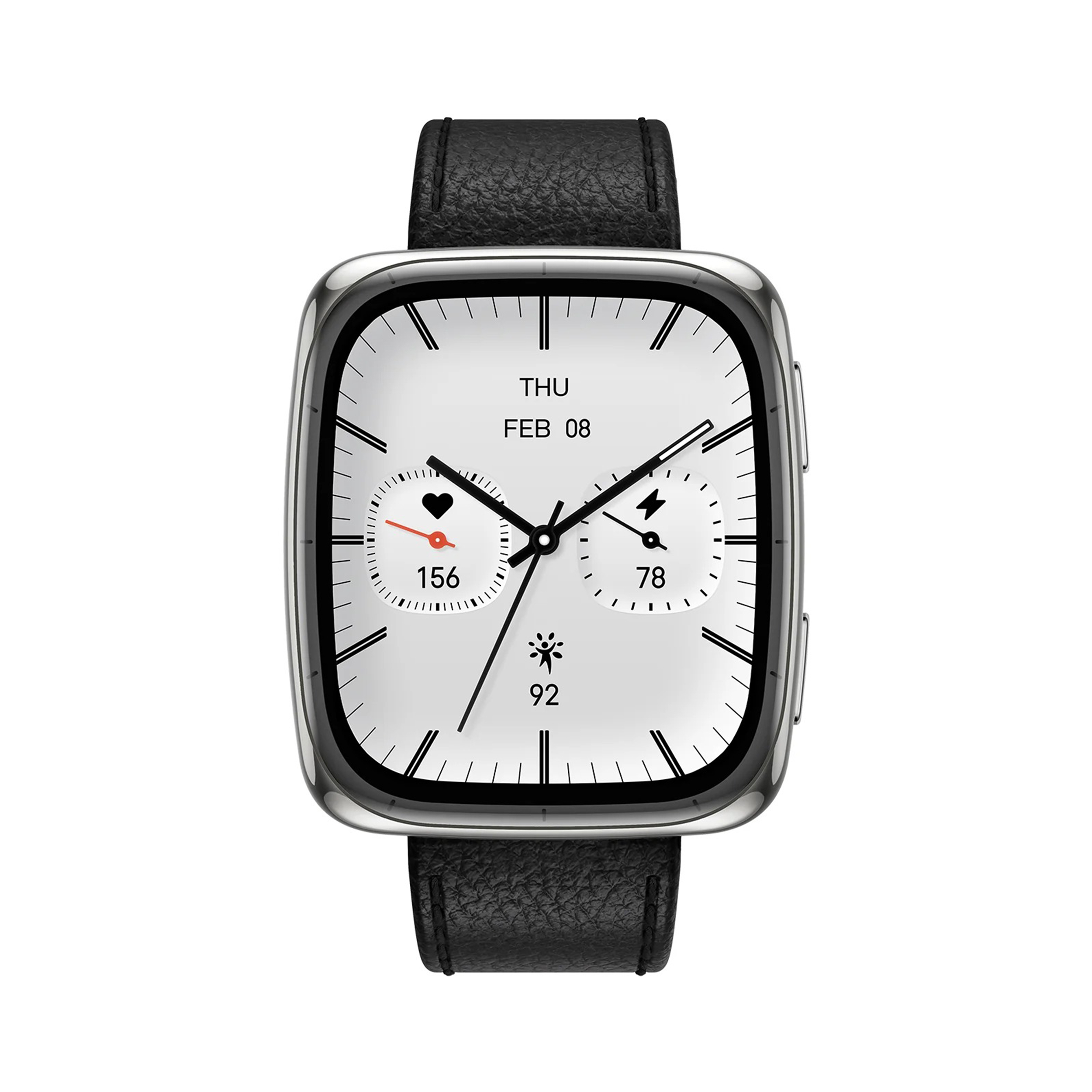ساعت هوشمند 43 میلی متری امیزفیت مدل Active 2 Square با بند چرمی