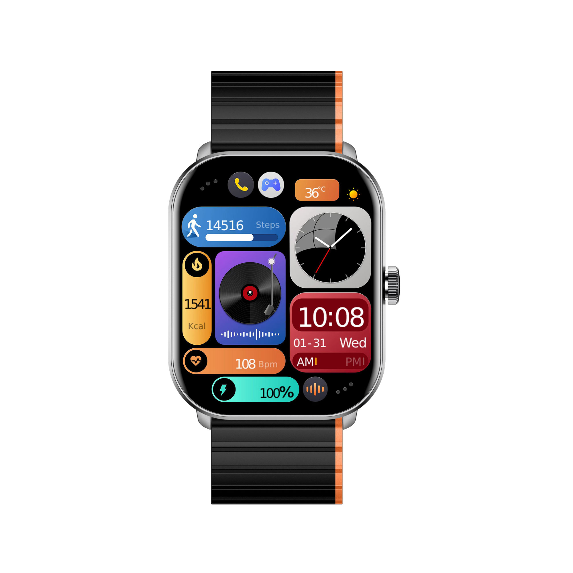 ساعت هوشمند گلوریمی مدل GS1 Pro 2024 دارای قابلیت های صفحه نمایش رنگی، صفحه نمایش لمسی، کنترل موسیقی (Music Player)، کنترل سطح اکسیژن خون، قابلیت مکالمه مستقیم، قابلیت مکالمه از طریق بلوتوث، پشتیبانی از زبان فارسی در منو و سیستم‌عامل بند سیلیکون