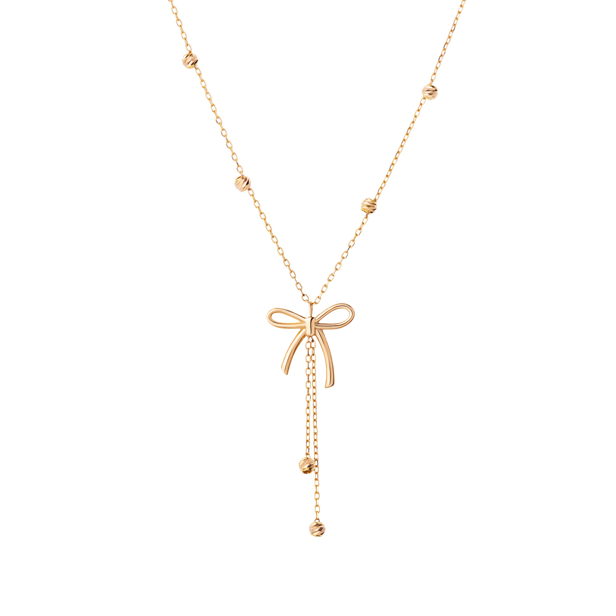 گردنبند طلا 18 عیار زنانه با طرح حلقه‌ای (فلامینگو) گالری شیدا مجد مدل البرنارد و پاپیون