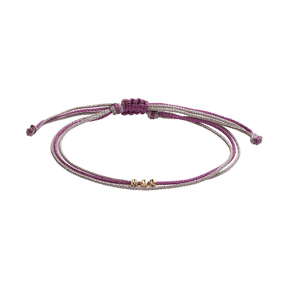 دستبند طلا 18 عیار زنانه گالری شیدا مجد مدل 3 البرنارد نخی لمه