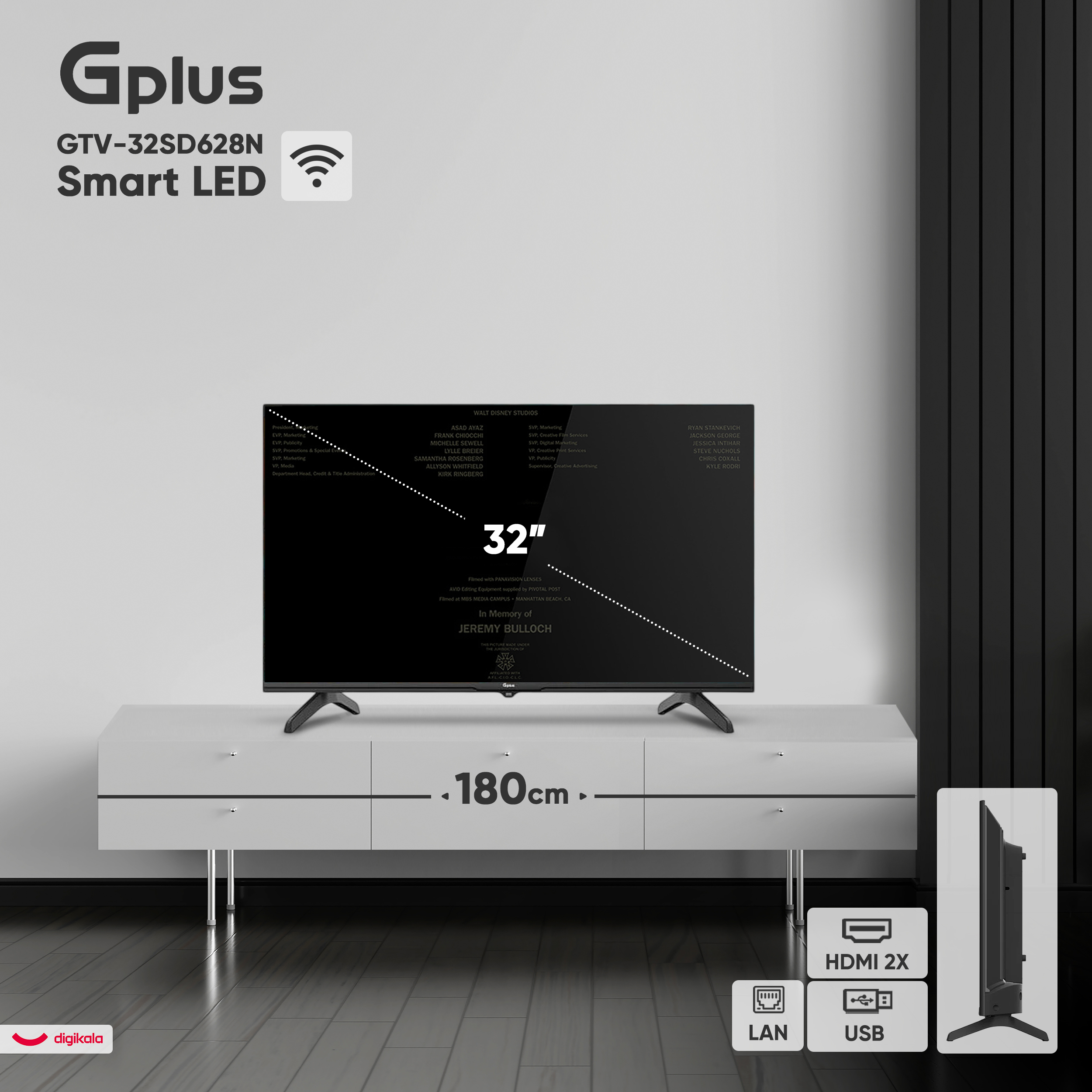 تلویزیون 32 اینچ ال ای دی هوشمند جی پلاس مدل GTV-32SD628N