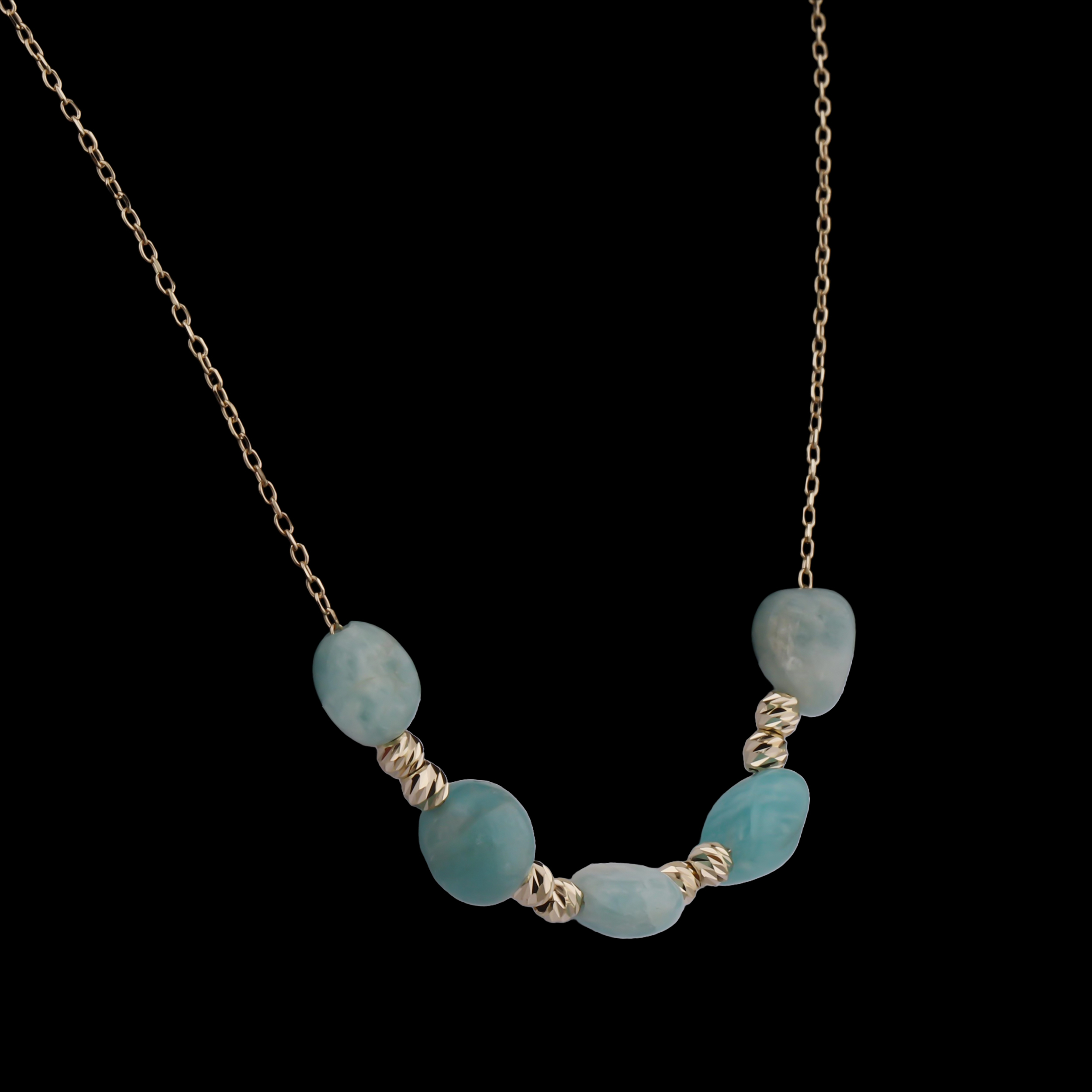 گردنبند طلا 18 عیار زنانه گالری شیدا مجد مدل البرنارد فیروزه